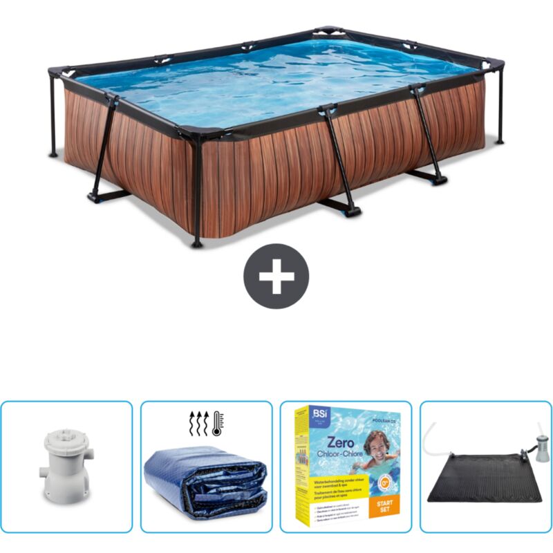 Piscine rectangulaire à ossature bois exit - 300 x 200 x 65 cm - Comprend des Accessoires CB11