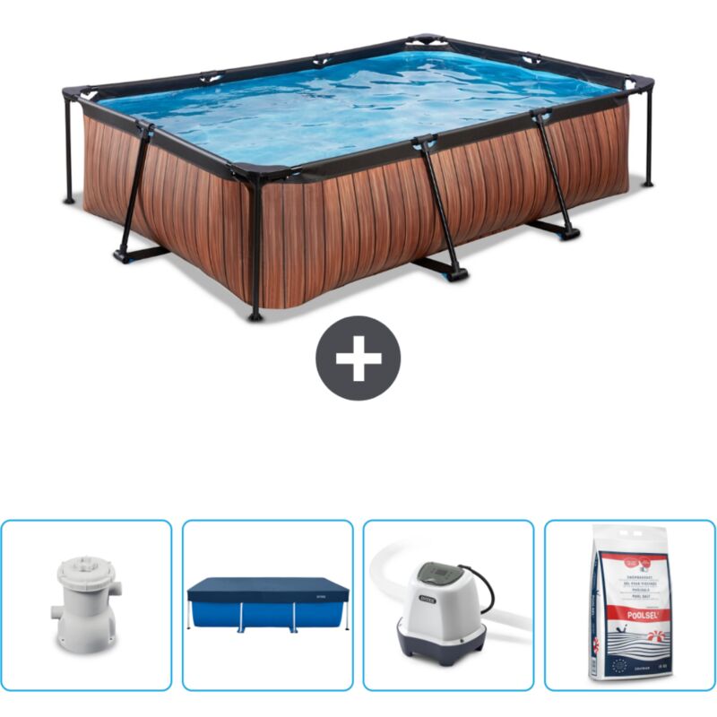 Piscine rectangulaire à ossature bois exit - 300 x 200 x 65 cm - Comprend des Accessoires CB53