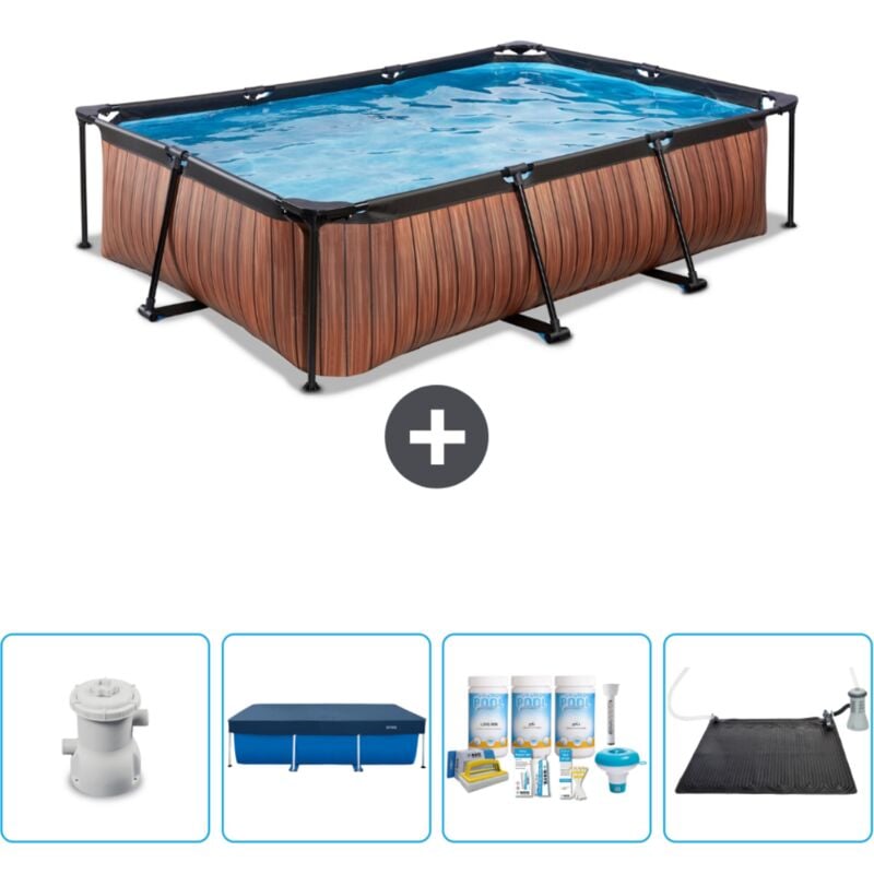 Piscine rectangulaire à ossature bois exit - 300 x 200 x 65 cm - Comprend des Accessoires CB62