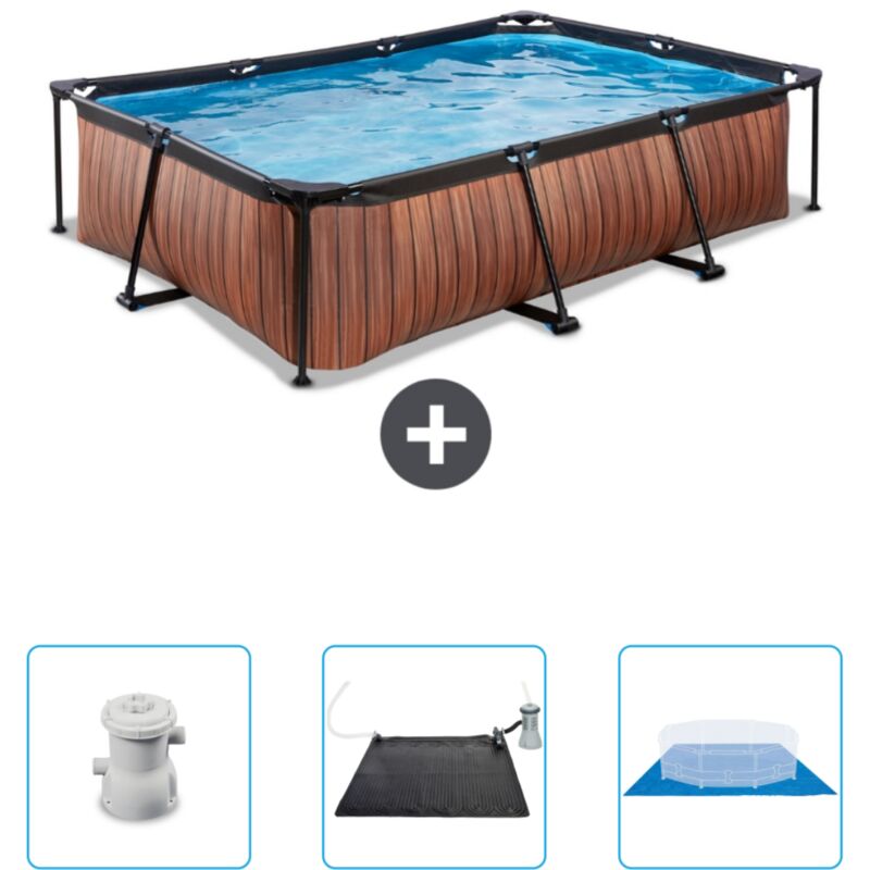 Piscine rectangulaire à ossature bois exit - 300 x 200 x 65 cm - Comprend des Accessoires CB79