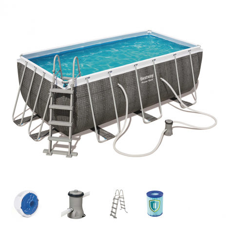 Piscine Rectangulaire Tubulaire 412 X 201 X 122 Cmbestway Power