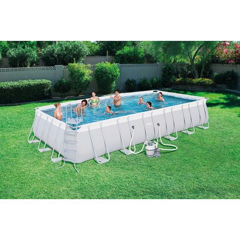 Piscine Rectangulaire Tubulaire Hors Sol Complète Power Steel