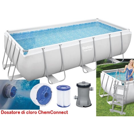 BRICO DEA Piscina fuori terra Bestway 56456 Power Steel frame rettangolare 412x201x122 cm