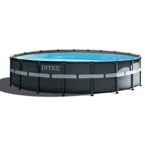 Piscine ronde Intex Ultra frame XTR Ø 549 cm hors sol couleur Gris 26330NP | Graphite
