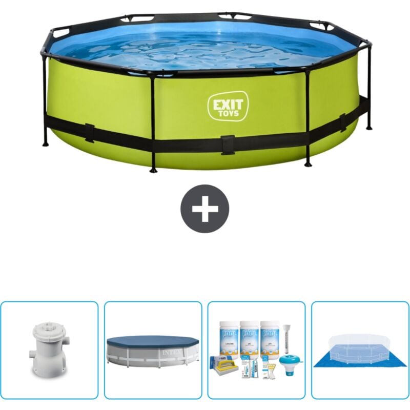 Piscine Ronde Structure Chaux exit - 300 x 76 cm - Comprend des Accessoires CB15