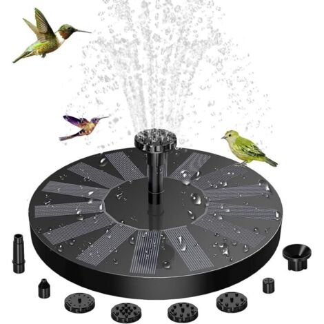 Piscine solaire de pompe de fontaine solaire flottante extérieure avec 6 buses, utilisée pour le bain d'oiseaux, l'étang, la piscine, la cour, la décoration de jardin
