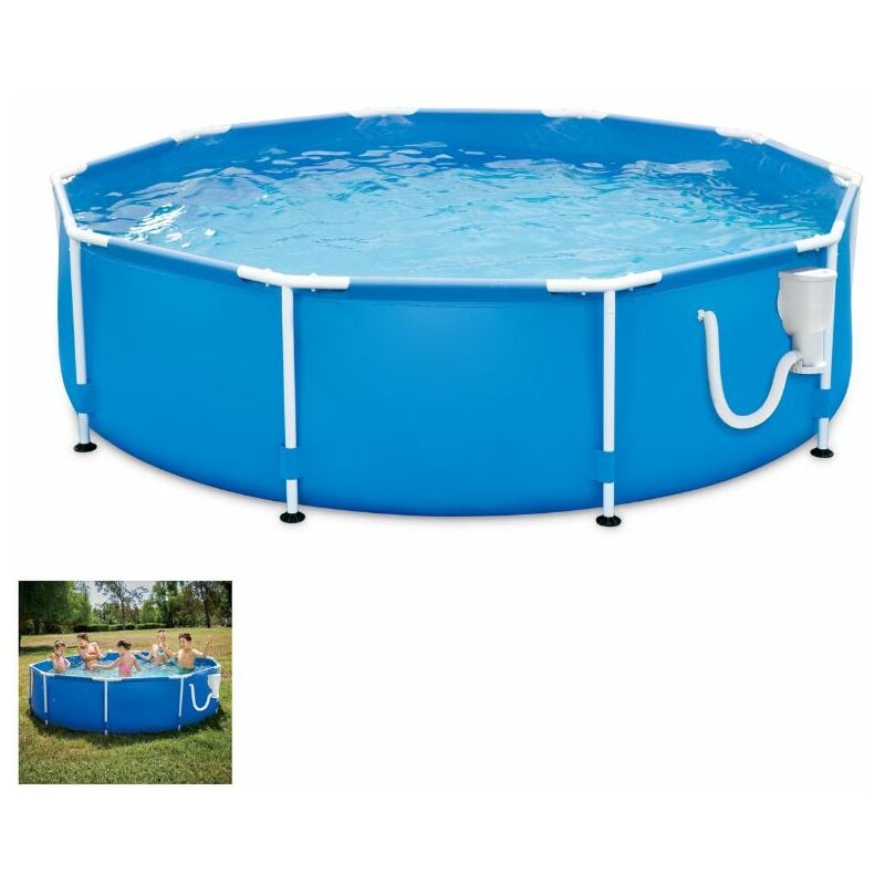 Kit Piscine Hors Sol - Tubulaire - Ronde - 305 X 76 Cm - Avec Filtration