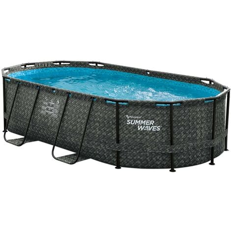 Piscine tubulaire Active Frame Pool effet Chevron ovale 4,24 x 2,50 x 1,00 m - Summer Waves