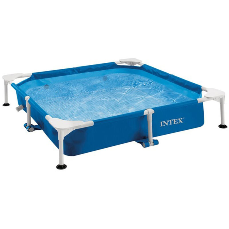 Piscine tubulaire carrée pour animaux – Dimensions 1,52 x 1,52 m – Hauteur 0,30 m – Volume 5,4 m³ – Filtration à cartouche – Leopet