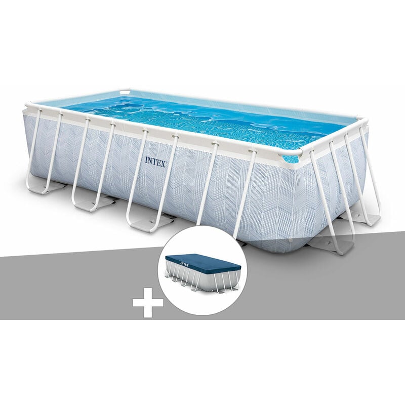 Kit piscine tubulaire Intex Chevron rectangulaire 4,00 x 2,00 x 1,00 m + Bâche de protection