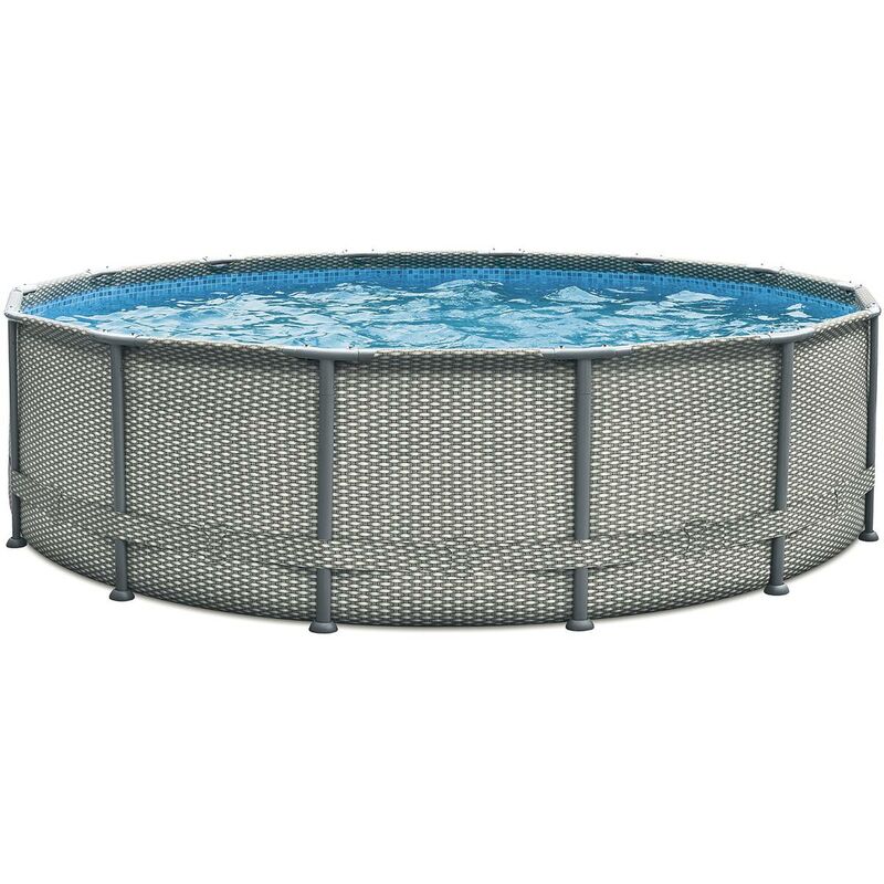 Habitat Et Jardin - Piscine tubulaire 'Elite' liner imprimé - ø 4.88 x 1.22 m - avec filtration