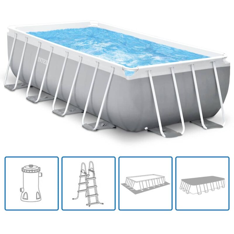 INTEX Pool »Prism Quadra «, LxB: 488 x 244 x 107 cm, Rechteckig, Grau