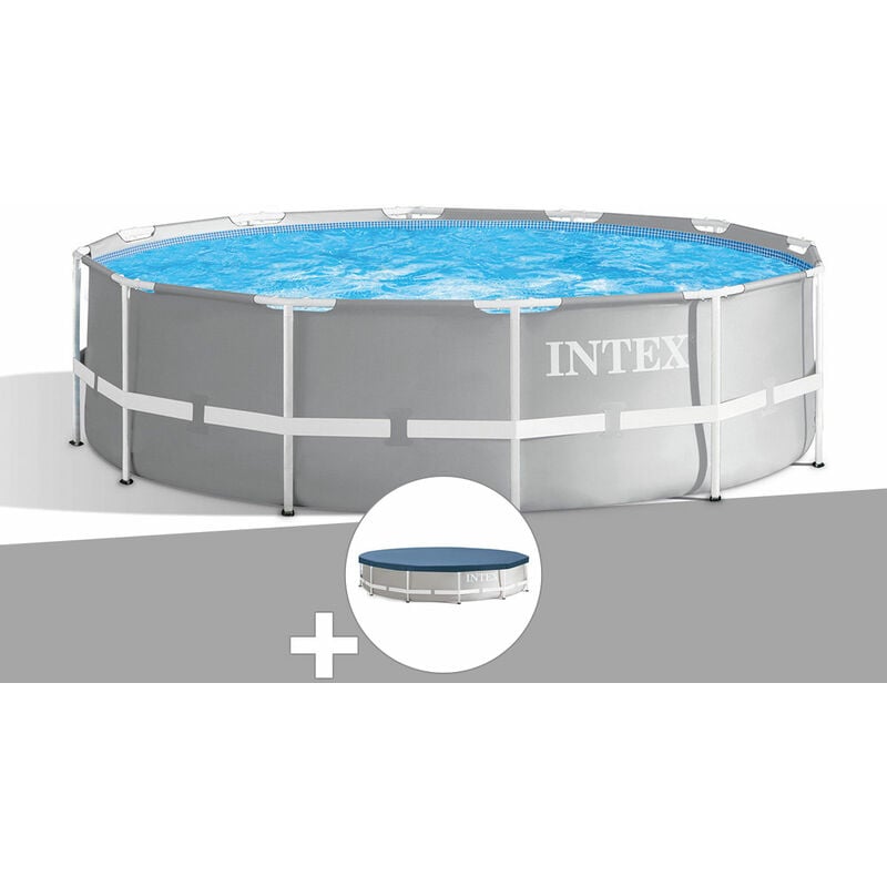 Intex - Kit piscine tubulaire Prism Frame ronde 3,66 x 1,22 m + Bâche de protection
