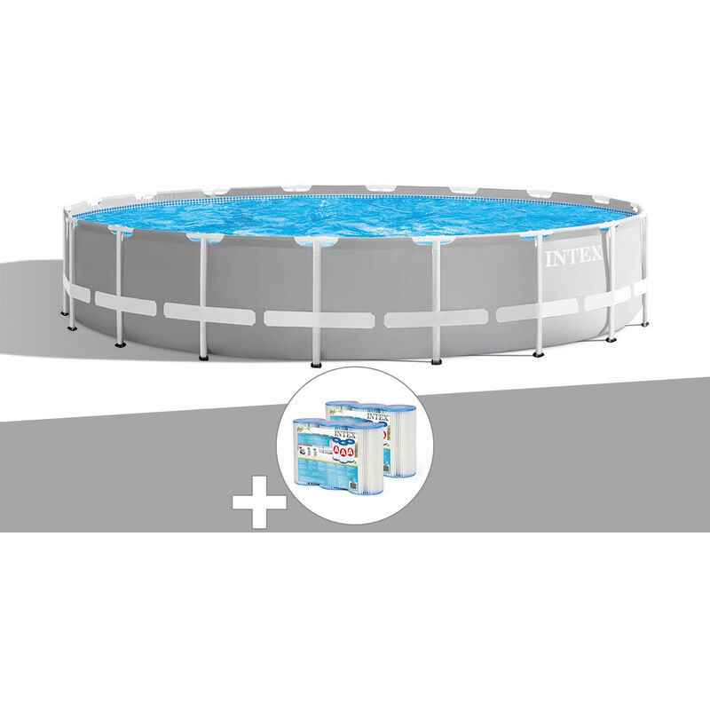 Kit piscine tubulaire Intex Prism Frame ronde 5,49 x 1,22 m + 6 cartouches de filtration