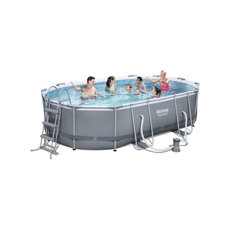 Bestway - Piscine tubulaire ovale 4,88 x 3,05 x 1,07 m Power Steel