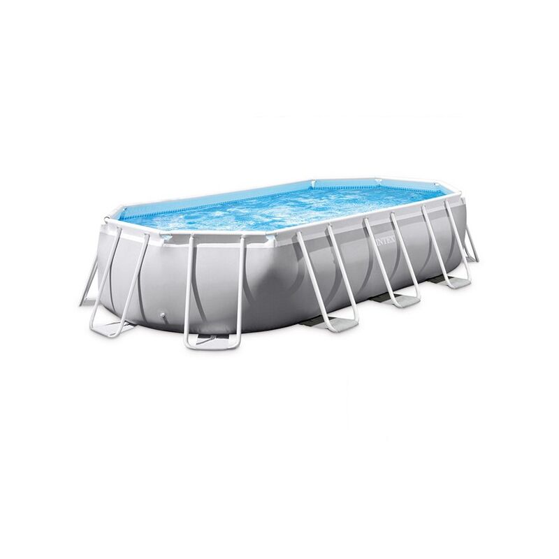 Intex - Piscine tubulaire Prism Frame - Ovale - 5,03 m x 2,74 m x 1,22 m de
