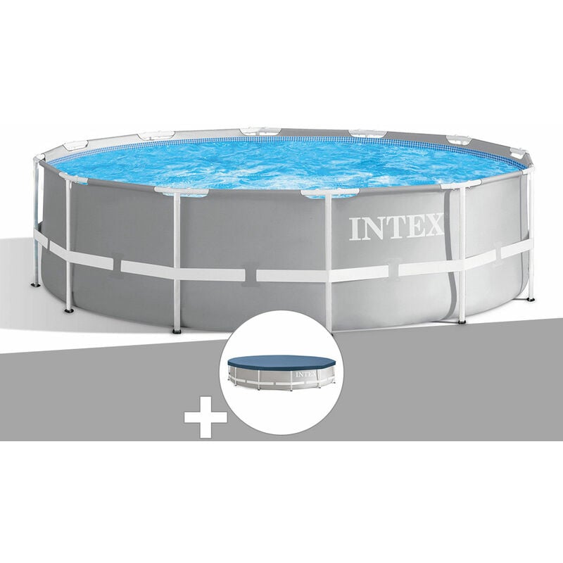 Intex - Kit piscine tubulaire Prism Frame ronde 3,66 x 0,99 m + Bâche de protection