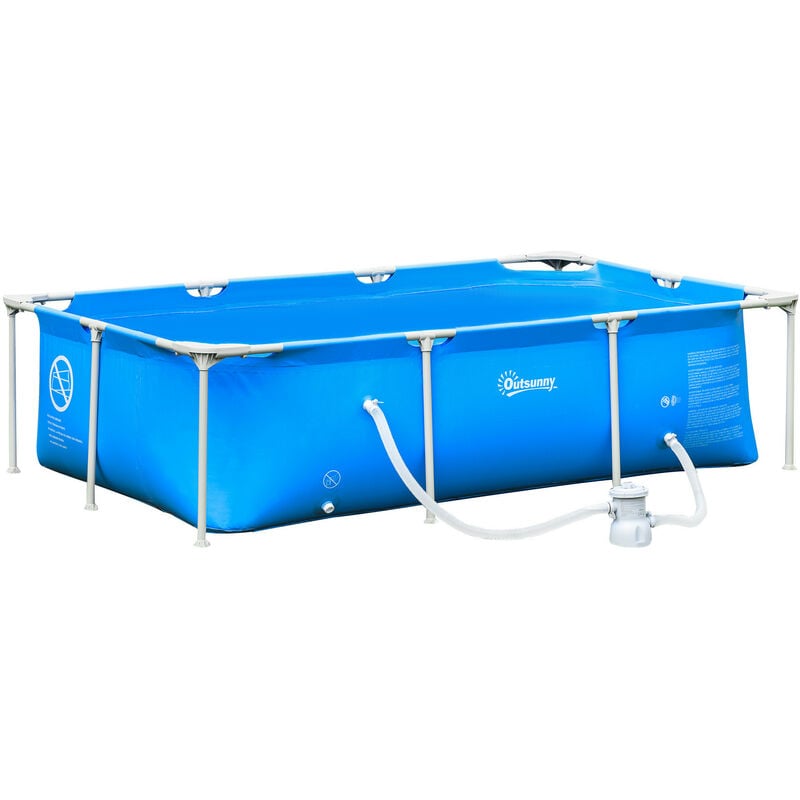 MH - Piscine tubulaire rectangle clarisse bleue