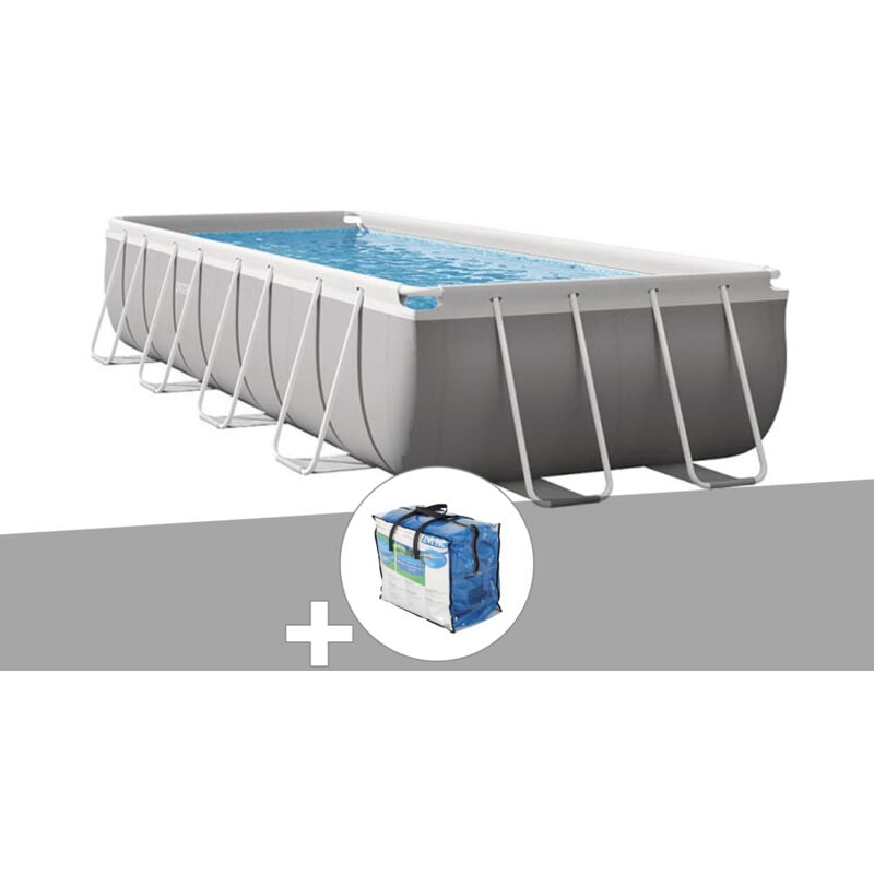 Intex - Kit piscine tubulaire Prism Frame rectangulaire 4,88 x 2,44 x 1,07 m + Bâche à bulles