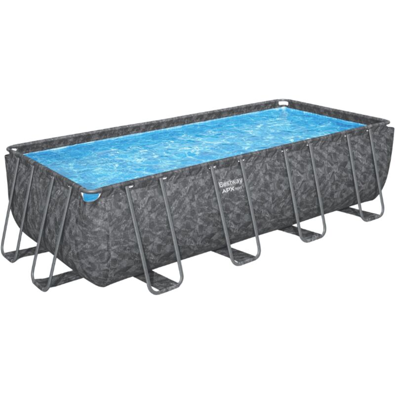 Kit Piscine hors sol tubulaire BESTWAY - APX 365 - 549 x 274 x 132 cm - Rectangulaire (Filtre a sable, 250g polysphere, échelle