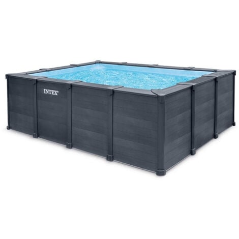 Piscine tubulaire rectangulaire Intex Graphite 4 x 3 x 1,24 m