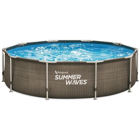 Piscine tubulaire ronde Active Frame Pool effet rotin 3,05 x 0,76 m - Summer Waves