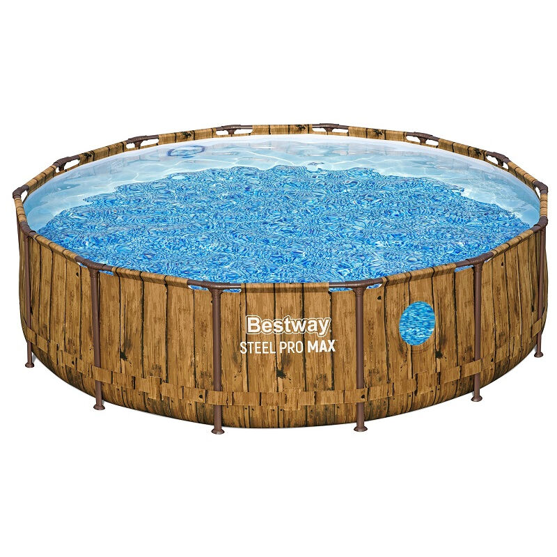 Bestway - Piscine tubulaire ronde Steel Pro Max Splashview 4,27 x 1,07 m + Filtration + Accessoires