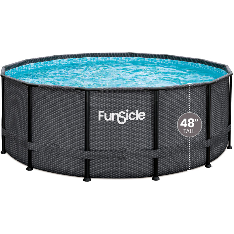 Funsicle - Piscine tubulaire ronde noire Ø3,66m x h1,22m Noire Noire