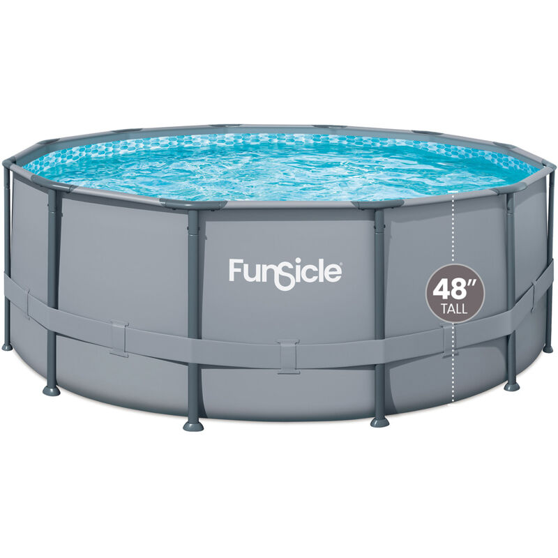 Funsicle - Piscine tubulaire ronde grise Ø3,66m x h1,22m Grise Grise