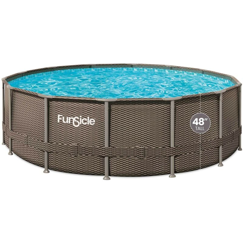 Funsicle - Piscine tubulaire ronde marron ø 4,57m x h1,22m Marron tressé Marron tressé