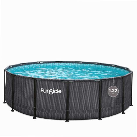 Piscine tubulaire ronde Funsicle noire Ø4,57m x h1,22m
