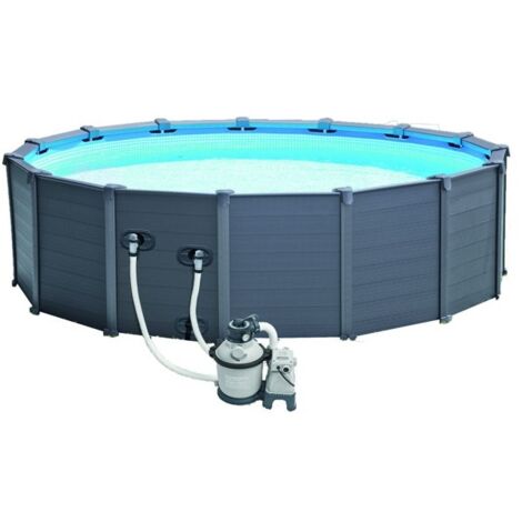 Piscine tubulaire ronde Intex Graphite 4,78 x 1,24 m
