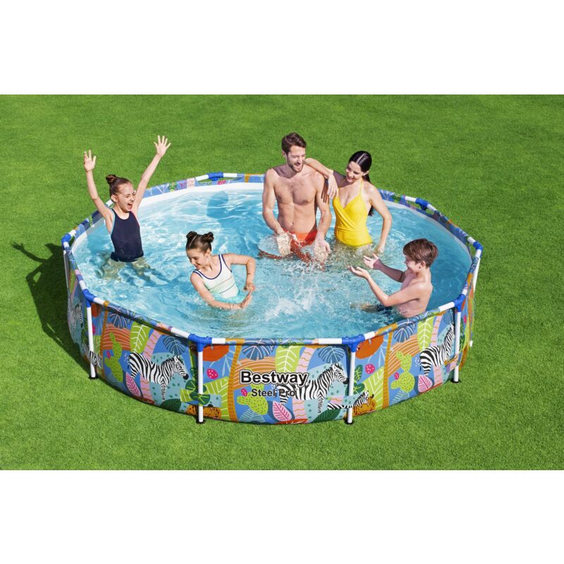 Bestway - Piscine hors sol ronde 305x66 cm Steel Pro