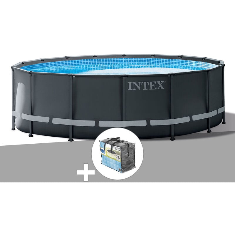 Intex - Kit piscine tubulaire Ultra xtr Frame ronde 4,27 x 1,22 m + Bâche à bulles