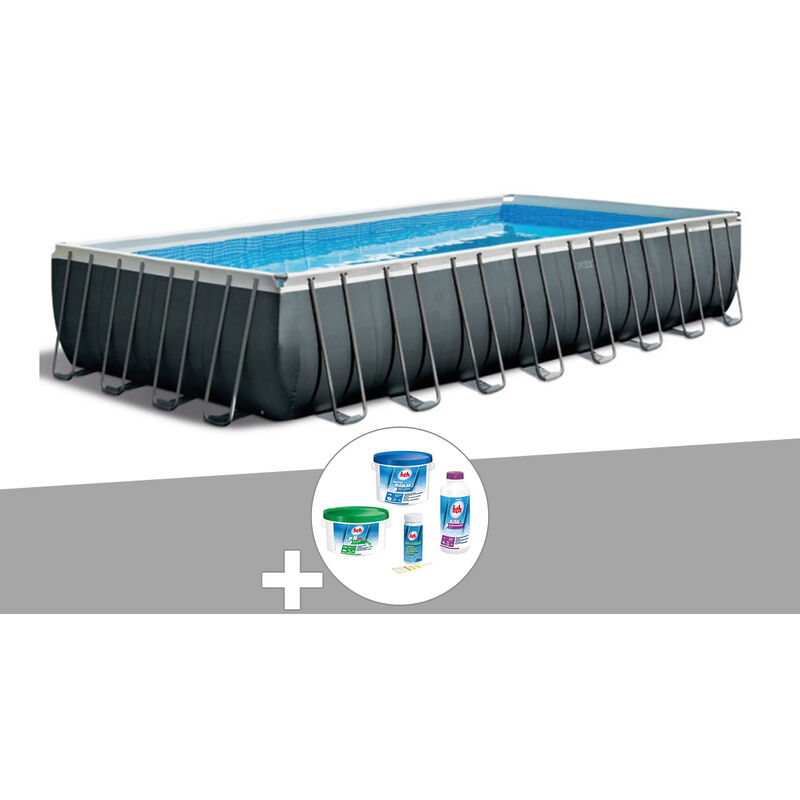 Kit piscine tubulaire Intex Ultra xtr Frame rectangulaire 9,75 x 4,88 x 1,32 m + Kit de traitement au chlore