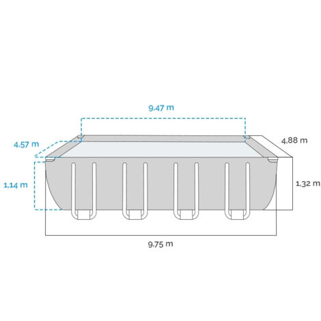 Piscine tubulaire Ultra XTR - Rectangulaire - 9,75 m x 4,88 m x 1,32 m