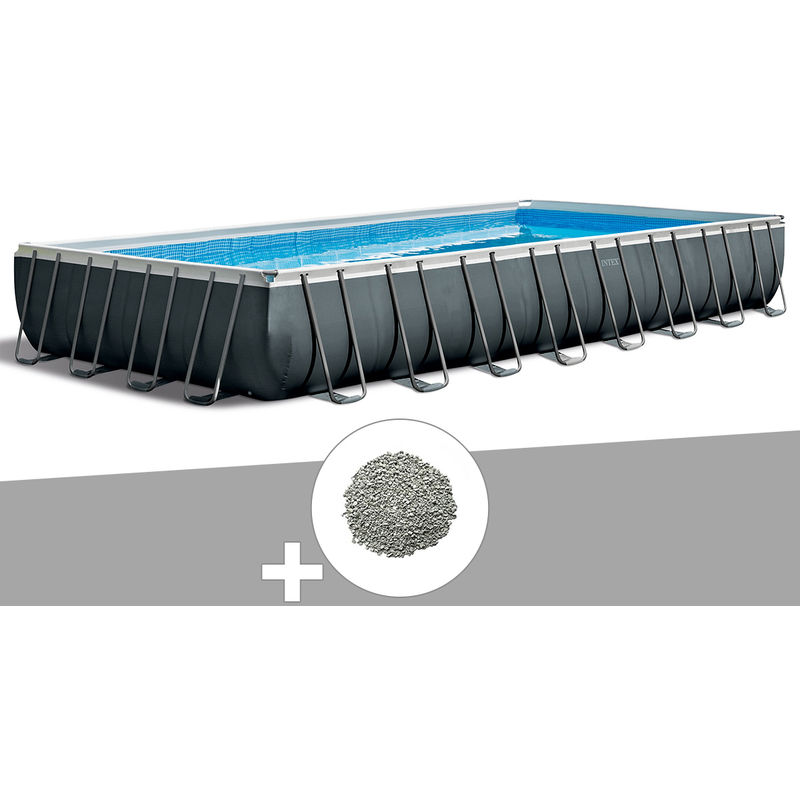Kit piscine tubulaire Intex Ultra xtr Frame rectangulaire 9,75 x 4,88 x 1,32 m + 20 kg de zéolite