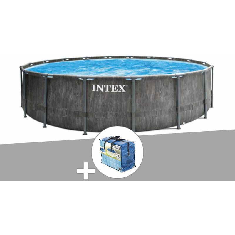 Intex - Kit piscine tubulaire Baltik ronde 4,57 x 1,22 m + Bâche à bulles