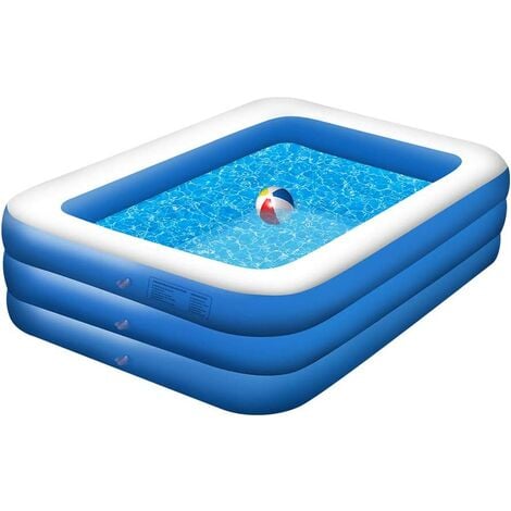 Piscines Gonflables, Piscine Familiale pour Jardin Piscine Gonflable Rectangulaire Convient Aux Adultes Et Aux Enfant pour Organiser des Fêtes Aquatiques dans Cour (210 x 150 x 60 cm)