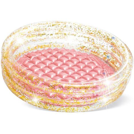 Piscinette pataugeoire gonflable Glitter - Diam 86 x 25 - Transparent