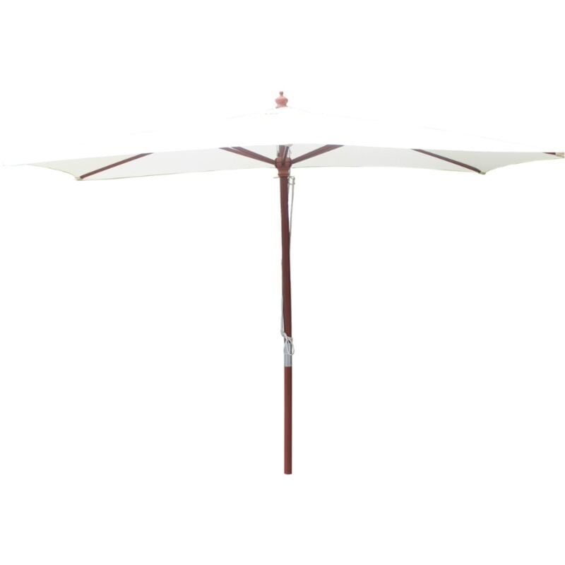 PISE - Parasol rectangulaire droit 3x2 écru en bois