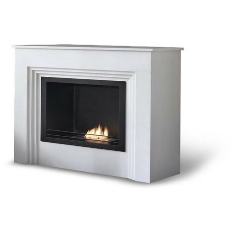 Piso de diseño bio-chimenea bioetanol blanco 96 x 35 xh 96 cm