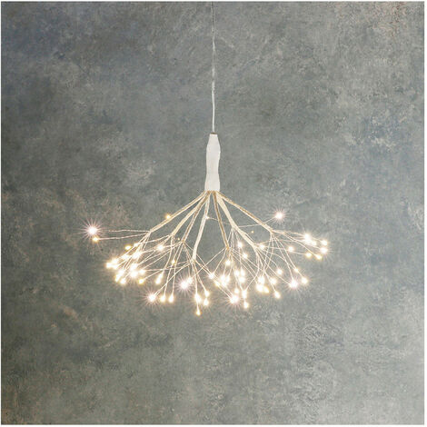 Pissenlit Leds Suspension 20cm - 80 Leds - Ip44 - Blanc Froid.
