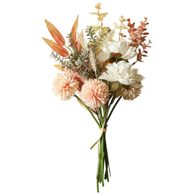 Tlily - Pissenlit Pivoine Hybride Fleur Bouquet Artificiel Faux Automne Fleurs pour Mur DéCor à NoëL DéCoration de Mariage