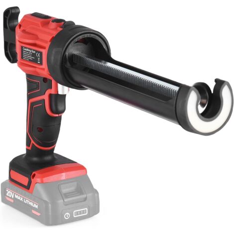 Pistola a cartuccia senza fili compatibile con Makita 20V – Portata regolabile, pressione fino a 250 kg, per cartucce da 300 ml, 400-450 lm, ideale per silicone, sigillanti e adesivi – Lavori di preci