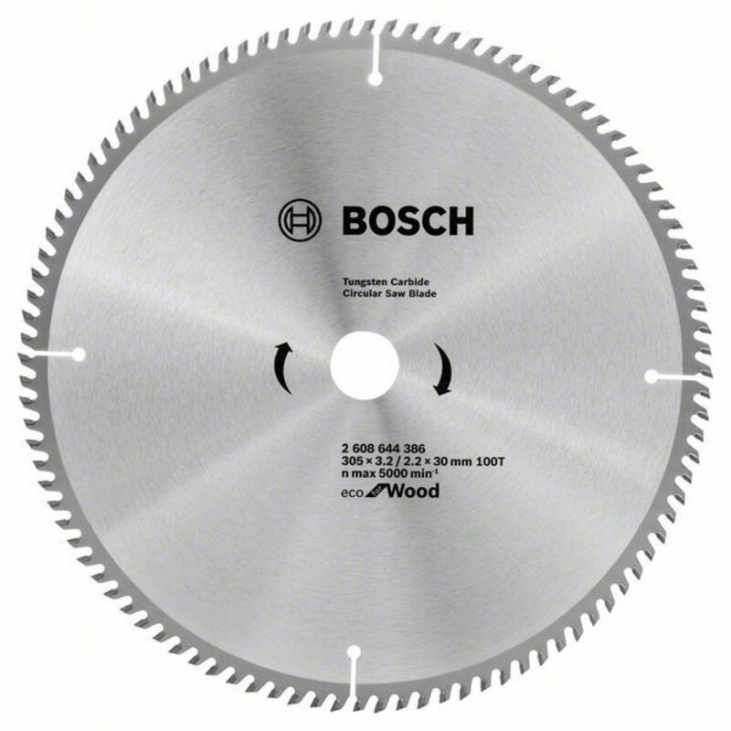 Bosch - Sega circolare per legno 305x30mm 100 denti, modello Optiline Wood Eco brand, ideale per tagli veloci e precisi nel legno, elevata durata e