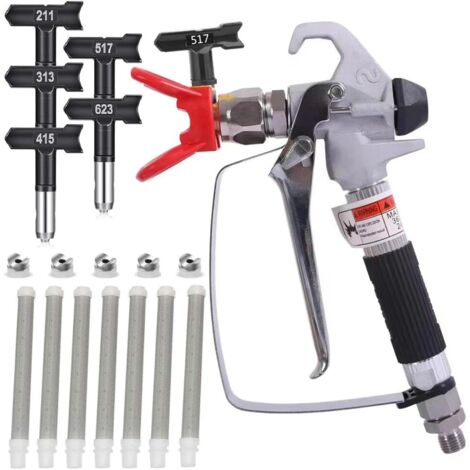 Pistola a spruzzo e spruzzatore airless 517 per tutte le macchine di verniciatura airless, giunti rotanti e alta pressione 3600 PSI