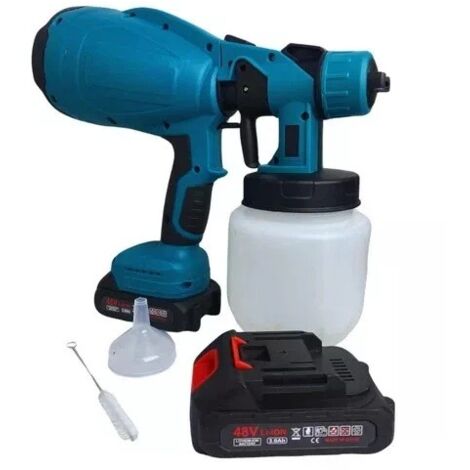 Pistola a Spruzzo Elettrica per Vernice 2 Batterie 48V Serbatoio Pittura 800ML