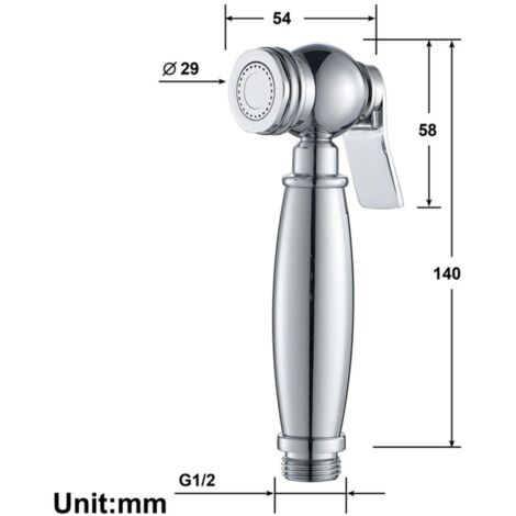 Pistola a spruzzo per WC in ottone massiccio per bidet portatili - Soffione doccia autopulente per bagno - Accessori per lo scarico del WC