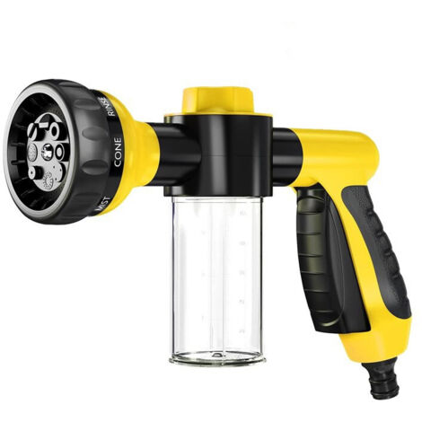 Pistola ad acqua per lavaggio auto multiuso ad alta pressione con schiuma, dispenser di sapone e shampoo per animali domestici e ugello per spruzzo da giardino